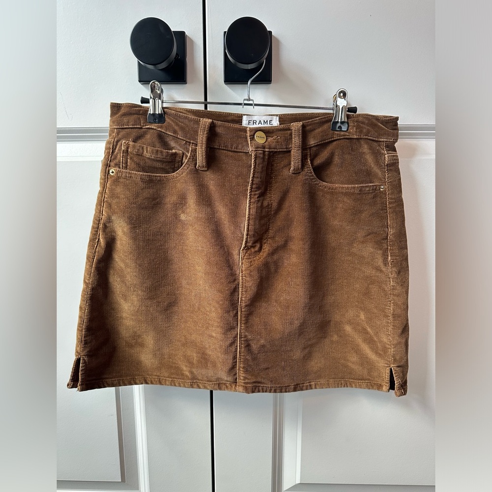 Frame Le Mini Skirt Corduroy Skirt Warm Tan Size 29